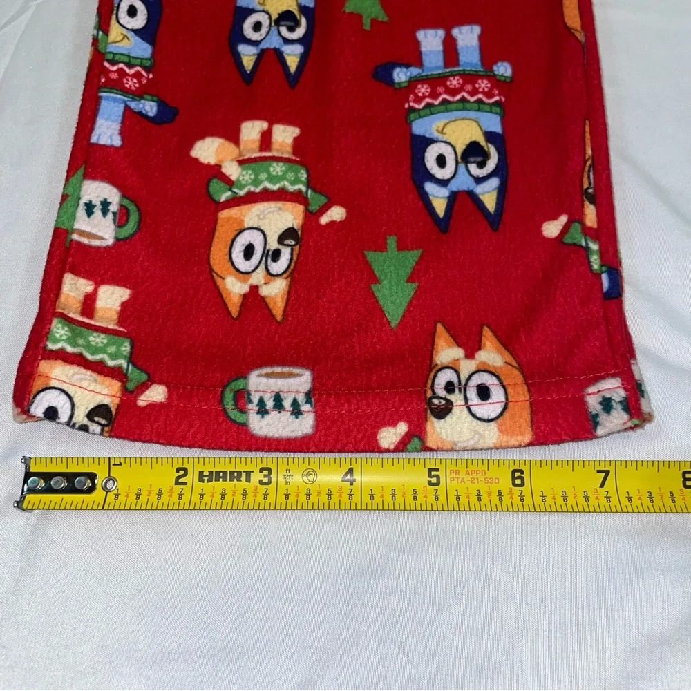 Bluey Christmas Fleece Pajamas Set Red Holiday Bingo Boys Girls Size 12